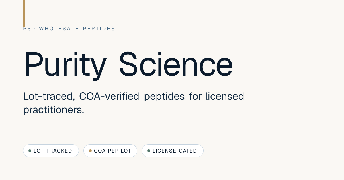 Purity Science — Peptides for licensed practitioners